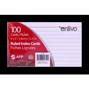 APP Index Cards 3" x 5" Ruled ~PKG 100