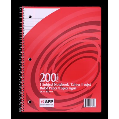 CLEARANCE: APP Coil Bound Notebook 200 pgs ~EACH