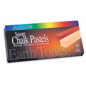 Chalk Pastel Squares EARTH TONES ~BOX 12