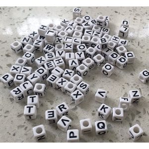 Alphabet Beads w / Raised Letters ~PKG 250