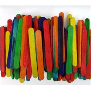 Coloured Wood MINI Popsicle Sticks ~PKG 150