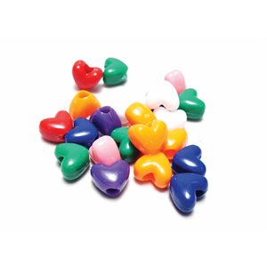Pony Beads Hearts Assorted ~PKG 500