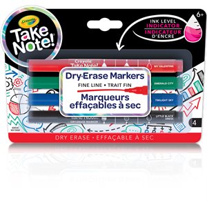 Dry Erase FINE Tip ASST'D Mrkrs ~PKG 4