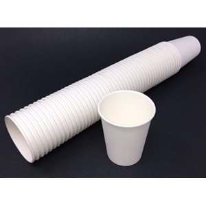 Paper Cups, Plain WHITE 8oz ~CASE 1000