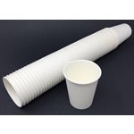 Paper Cups, Plain WHITE 8oz ~PKG 50