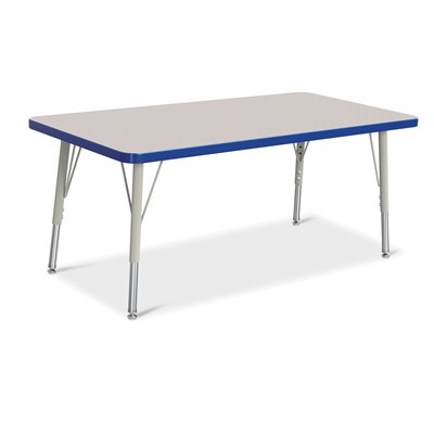 Prism Table, Elementary- Gray / Blue / Gray 24" x 48" ~EACH