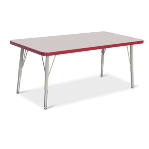 Prism Table, Elementary- Gray / Red / Gray 24" x 48" ~EACH
