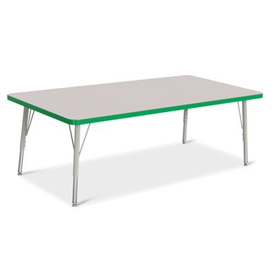 Prism Table, Elementary- Gray / Green / Gray 30" x 60" ~EACH