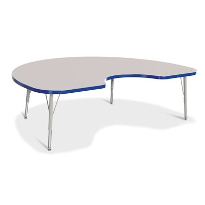 Prism Table, Elementary- Gray / Blue / Gray 48" x 72" Kidney ~EACH