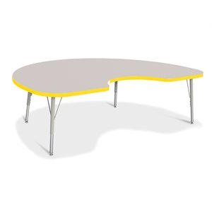 Prism Table, Elementary- Gray / Yellow / Gray 48"x72" Kidney ~EACH