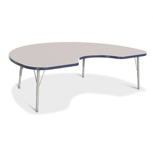 Prism Table, Elementary- Gray / Navy / Gray 48"x72" Kidney ~EACH