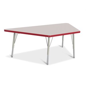Prism Table, Elementary- Gray / Red / Gray 30"x60" Trapezoid ~EACH