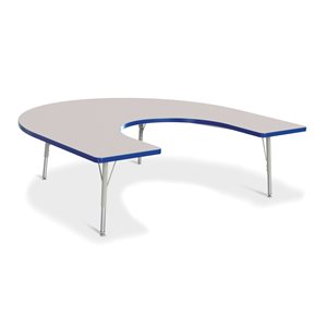 Prism Table, Elementary- Gray / Blue / Gray 66"x 60" Horseshoe ~EACH