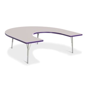 Prism Table, Elementary- Gray / Purple / Gray 66"x 60" Horseshoe ~EACH