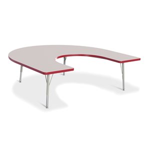 Prism Table, Elementary- Gray / Red / Gray 66"x 60" Horseshoe ~EACH