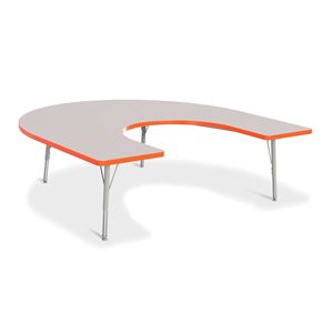 Prism Table, Elementary- Gray / Orange / Gray 66"x 60" Horseshoe ~EACH
