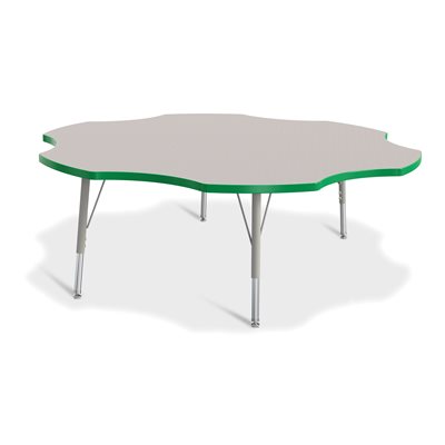 Prism Table, Elementary- Gray / Green / Gray 60" Six Leaf ~EACH