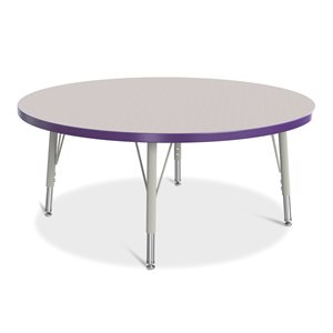 Prism Table, Elementary- Gray / Purple / Gray 42" Round ~EACH