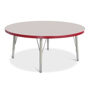 Prism Table, Elementary- Gray / Red / Gray 42" Round ~EACH