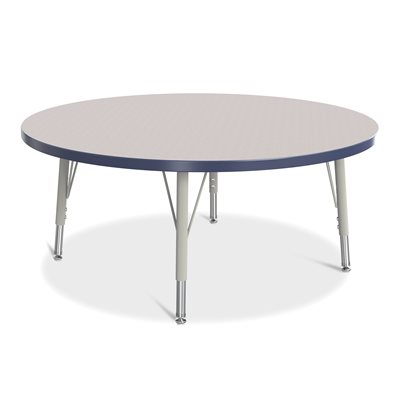 Prism Table, Elementary- Gray / Navy / Gray 42" Round ~EACH