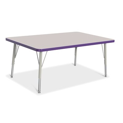 Prism Table, Elementary- Gray / Purple / Gray 30" x 48" ~EACH