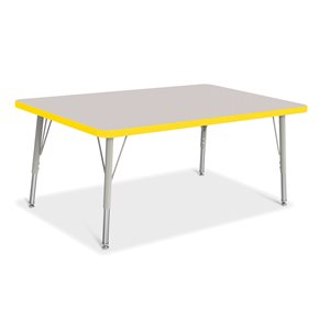 Prism Table, Elementary- Gray / Yellow / Gray 30" x 48" ~EACH