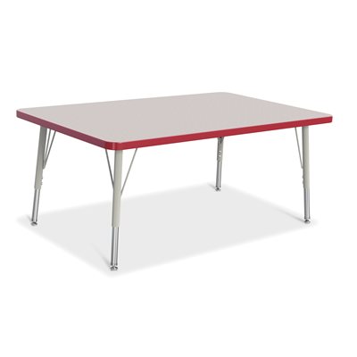 Prism Table, Elementary- Gray / Red / Gray 30" x 48" ~EACH