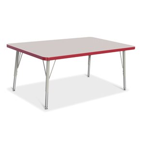 Prism Table, Elementary- Gray / Red / Gray 30" x 48" ~EACH