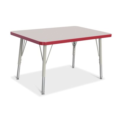 Prism Table, Elementary- Gray / Red / Gray 24" x 36" ~EACH
