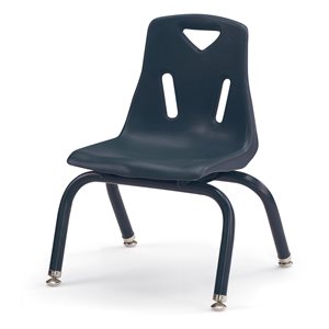 10" NAVY Berries Plastic Chair w / Powder Coated Legs ~EACH