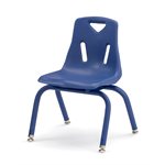 12" BLUE Berries Plastic Chair w /  Powder Coated Legs ~EACH