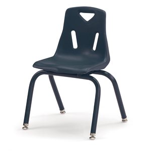 14" NAVY Berries Plastic Chair w / Powder Coated Legs ~EACH