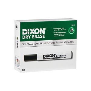 Dixon Dry Erase Marker Black ~BOX 12