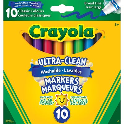 Crayola Wash Original Brdlne Mkrs ~BOX 10