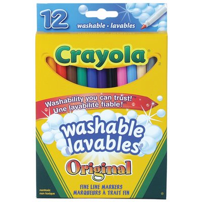 Crayola Wash Fine Line Original Mkrs ~BOX 12