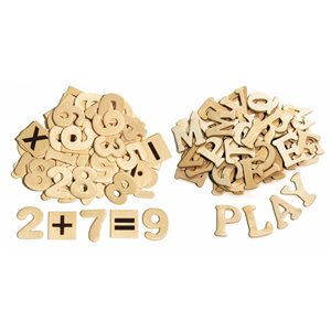 Wood Letters & Numbers ~PKG 200