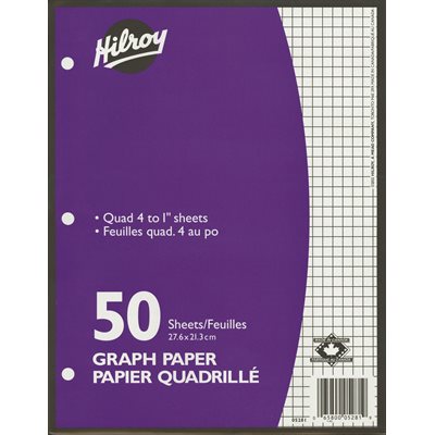 Graph Paper 4:1 Refill Paper ~PKG 50
