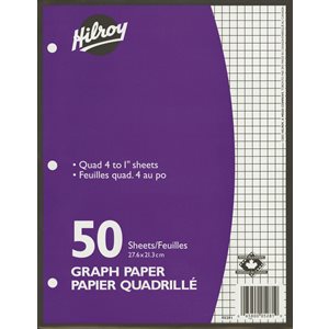 Graph Paper 4:1 Refill Paper ~PKG 50