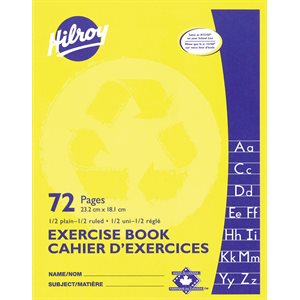 Hilroy Exercise Book, Half Plain, Half Ruled - 9x7 x 72 pgs ~EACH