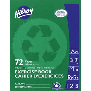 Hilroy Exercise Book, Half Interlined, Half Plain - 9x7 x 72 pgs ~EACH