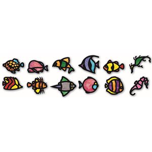 Tropical Fish Stained Glass Frames ~PKG 24