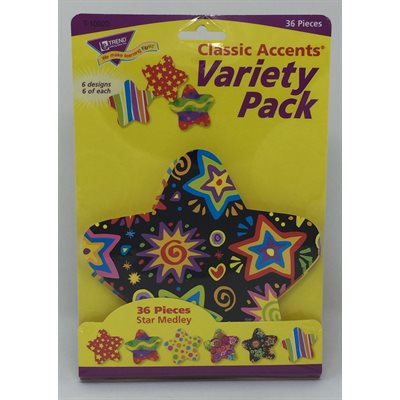 Classic Accents Star Medley Assorted ~PKG 36