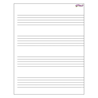 Wipe-Off Chart Music Staff Paper 17" x 22" ~EACH