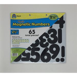 Magnetic 2.5" Numbers Classic Black ~PKG 65