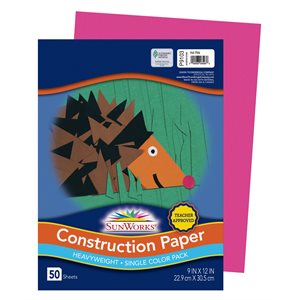 Construction Paper HOT PINK 9x12 ~PKG 50