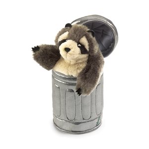Puppet Raccoon In Garbage Can ~EACH
